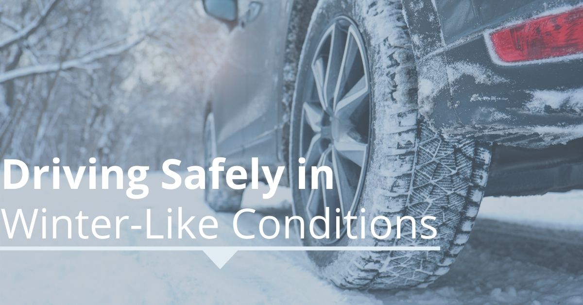 blog image of car driving in winter weather