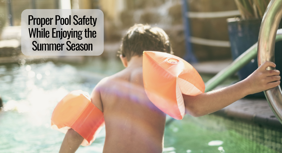 image of a young boy wearing floating sleeve devices