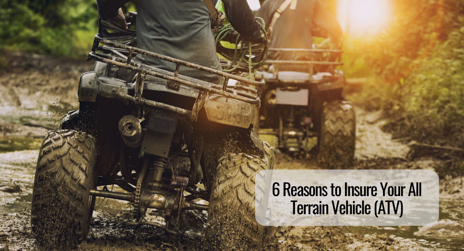 two people riding ATVs through the mud