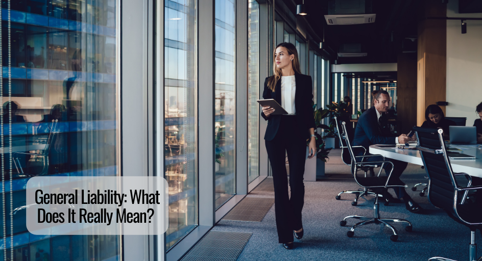 business owner standing by a window holding a clip board